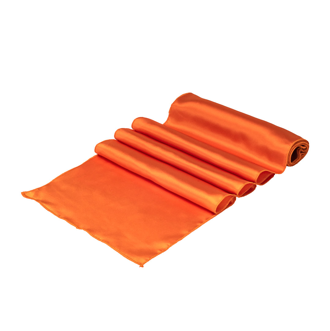 Table Tek Tangerine Orange Satin Table Runner - 12" x 108" - 10 count box