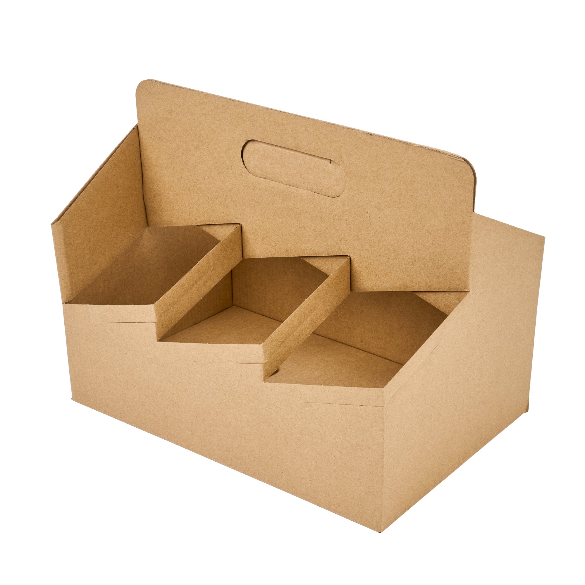 Kraft Paper Altalena Drink Carrier - Fits 6 Cups - 11 3/4" x 7 3/4" x 9 1/2" - 100 count box