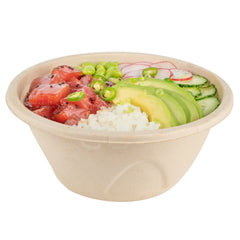 Pulp Tek 36 oz Round Natural Sugarcane / Bagasse Deco Bowl - 7