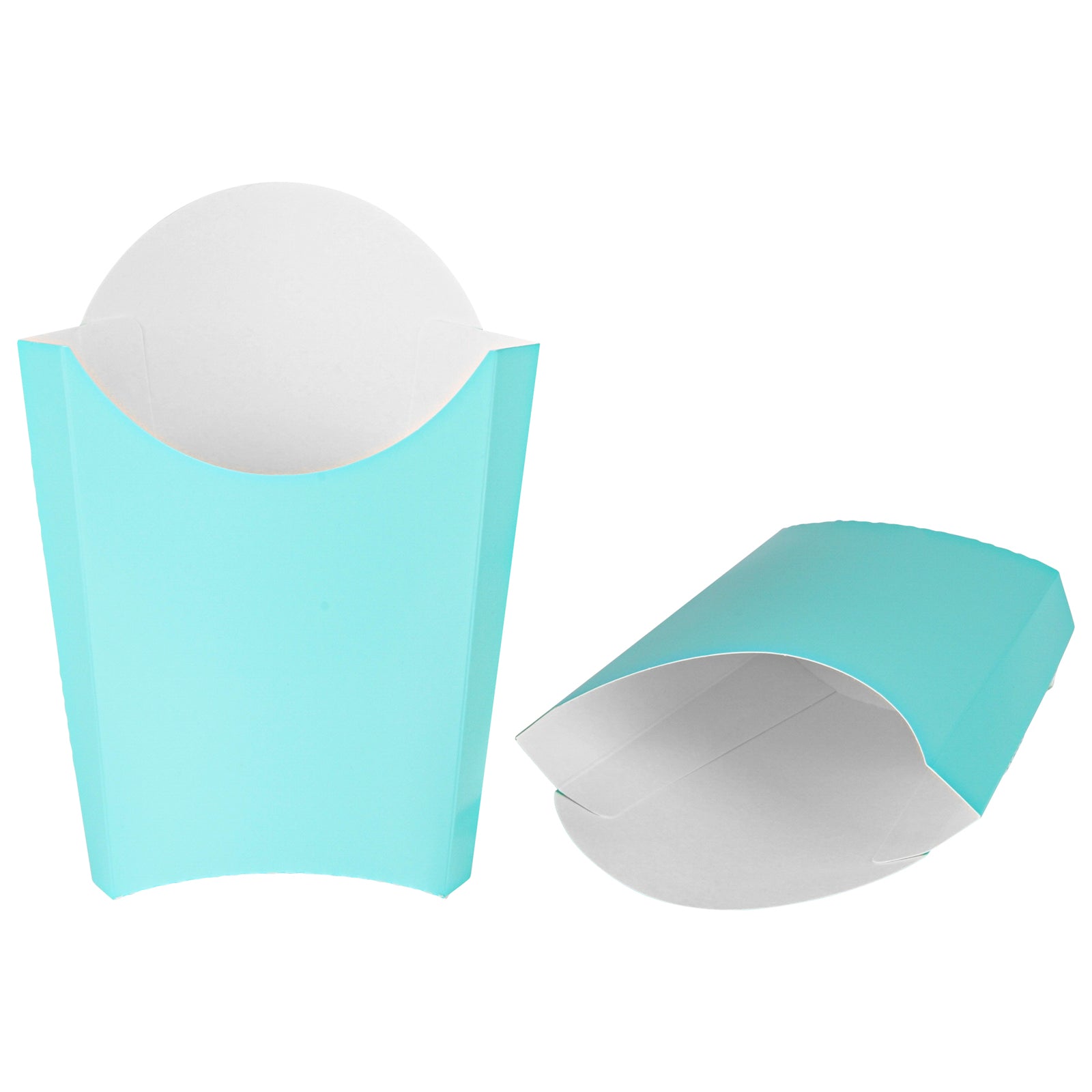 Bio Tek 4 oz Turquoise Paper Fry Cup / Snack Container - 4 3/4" x 3 1/2" x 5" - 100 count box