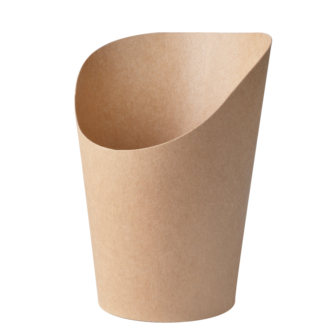 Bio Tek 12 oz Round Kraft Paper Incline Cup - 3 1/2" x 3 1/2" x 4 3/4" - 100 count box