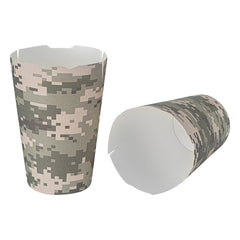 Bio Tek 16 oz Round Camouflage Paper To Go Fry Cup - 3 1/4