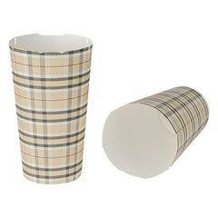 Bio Tek 20 oz Round Plaid Paper To Go Fry Cup - 3 1/4