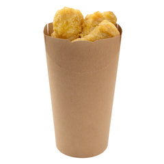 Bio Tek 20 oz Round Kraft Paper To Go Fry Cup - 3 1/4