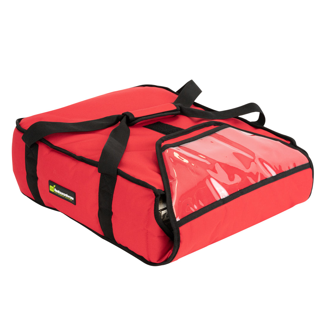 Delivery Tek Red Pizza Bag - Holds 2-16" or 3-14", Insulated - 16 1/2" x 18" x 6 1/2" - 1 count box