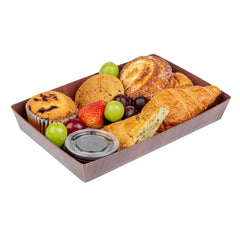 Matsuri Vision Rectangle Wood Grain Paper Large Sushi Tray - 9