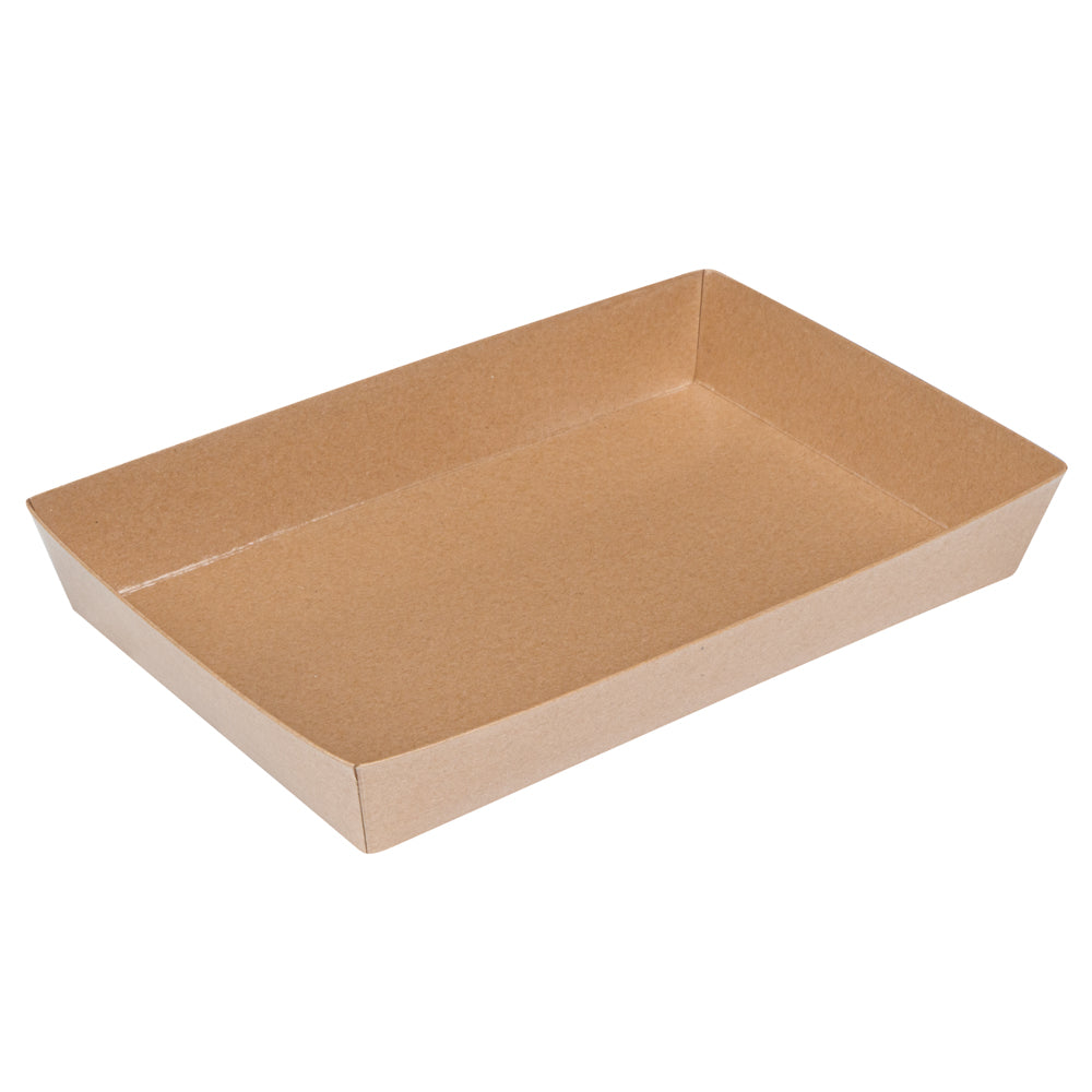 Matsuri Vision Rectangle Kraft Paper Large Sushi Tray - 9" x 6" x 1 1/2" - 100 count box