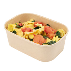 Bio Tek 25 oz Oval Kraft Paper Serving Container - 6 3/4