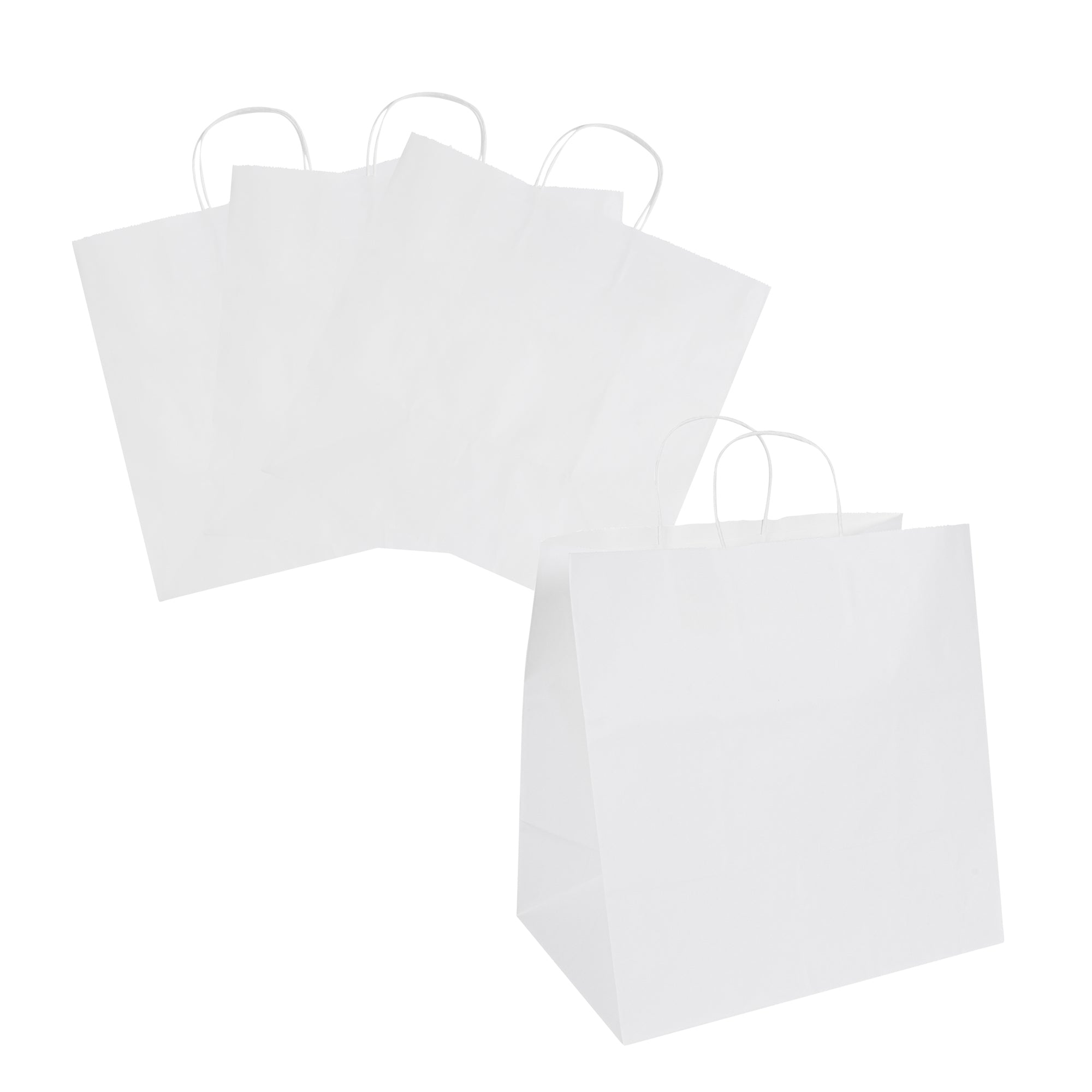 Saving Nature White Paper Retail Bag - with Handles - 14 1/4" x 8 1/4" x 13 1/4" - 100 count box