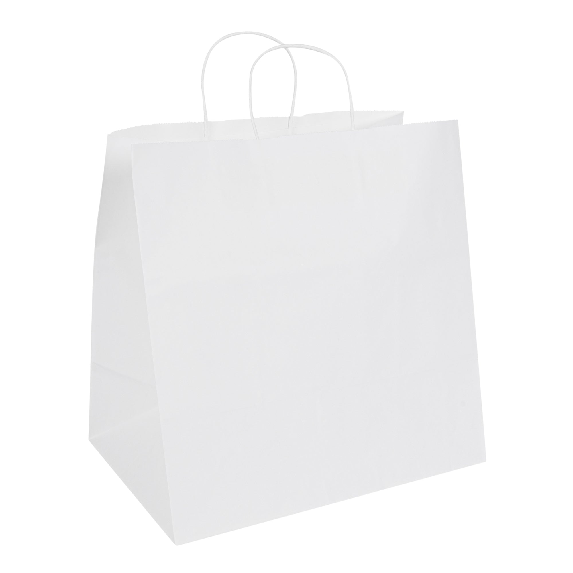 Saving Nature White Paper Retail Bag - with Handles - 14 1/4" x 8 1/4" x 13 1/4" - 100 count box