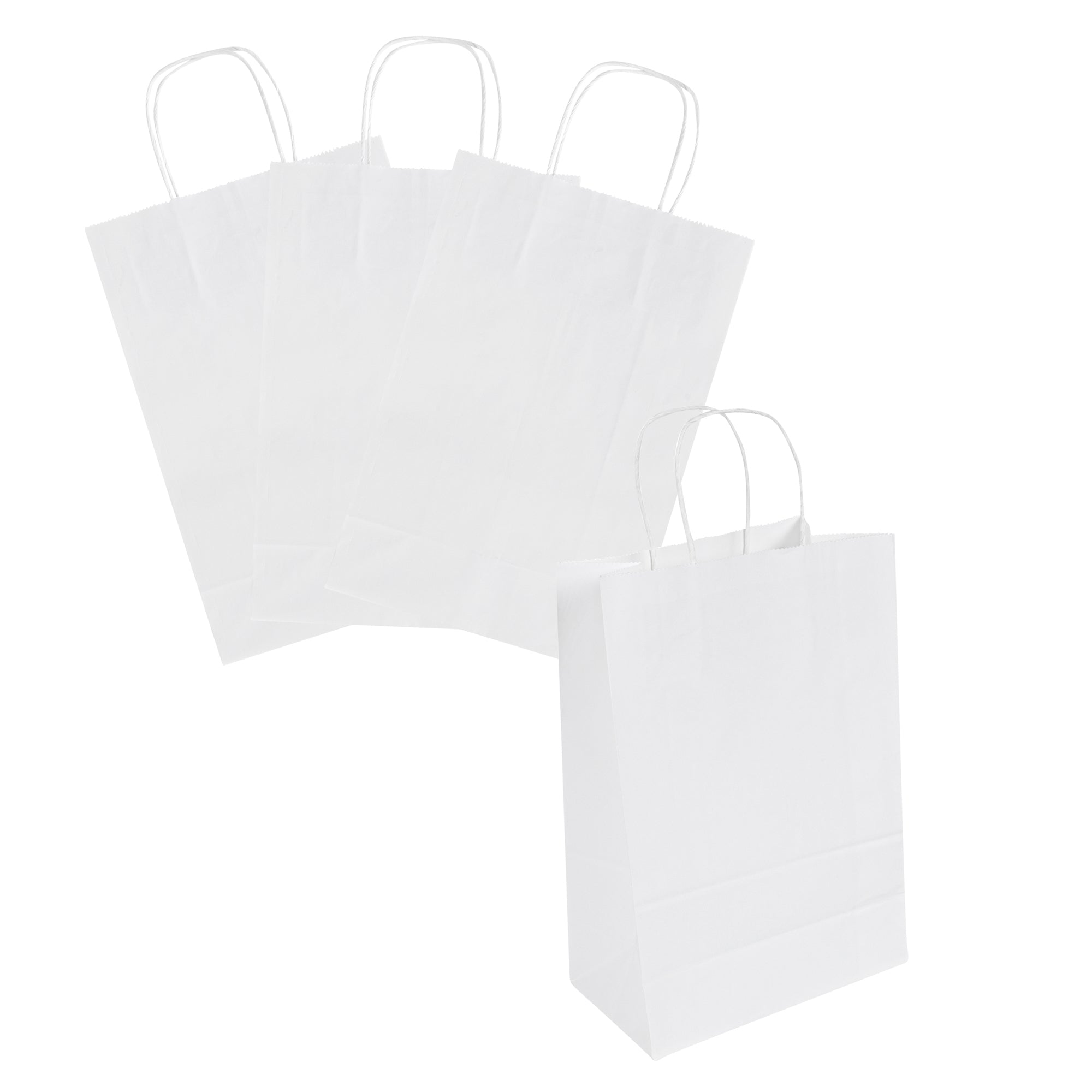 Saving Nature White Paper Retail Bag - with Handles - 7 3/4" x 4" x 11 1/2" - 100 count box