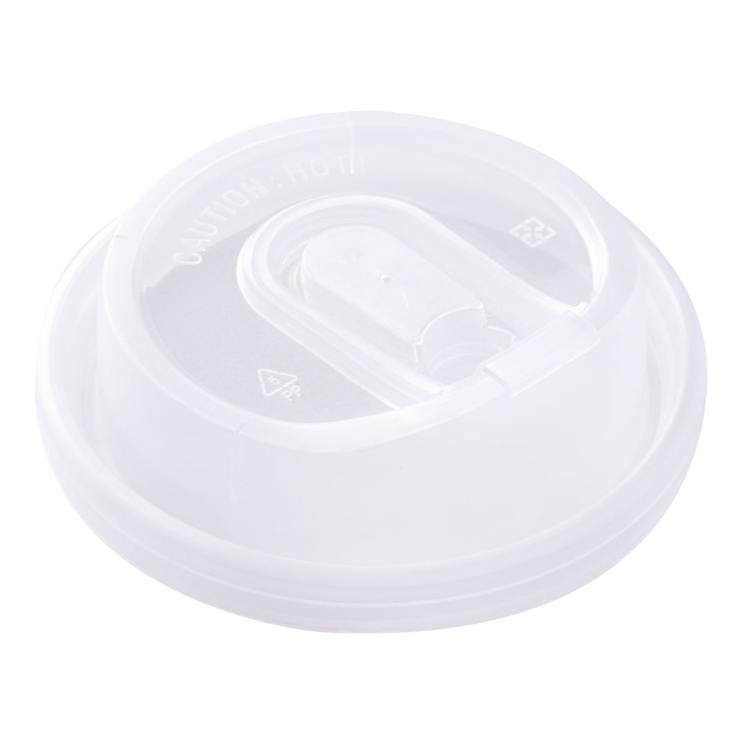 Restpresso Clear Plastic Coffee Cup Lid - with Detachable Plug, Fits 8, 12, 16 and 20 oz - 500 count box