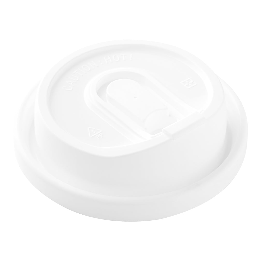 Restpresso White Plastic Coffee Cup Lid - with Detachable Plug, Fits 8, 12, 16 and 20 oz - 500 count box