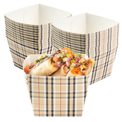 Bio Tek Square Plaid Paper Snack Box - 4 1/4