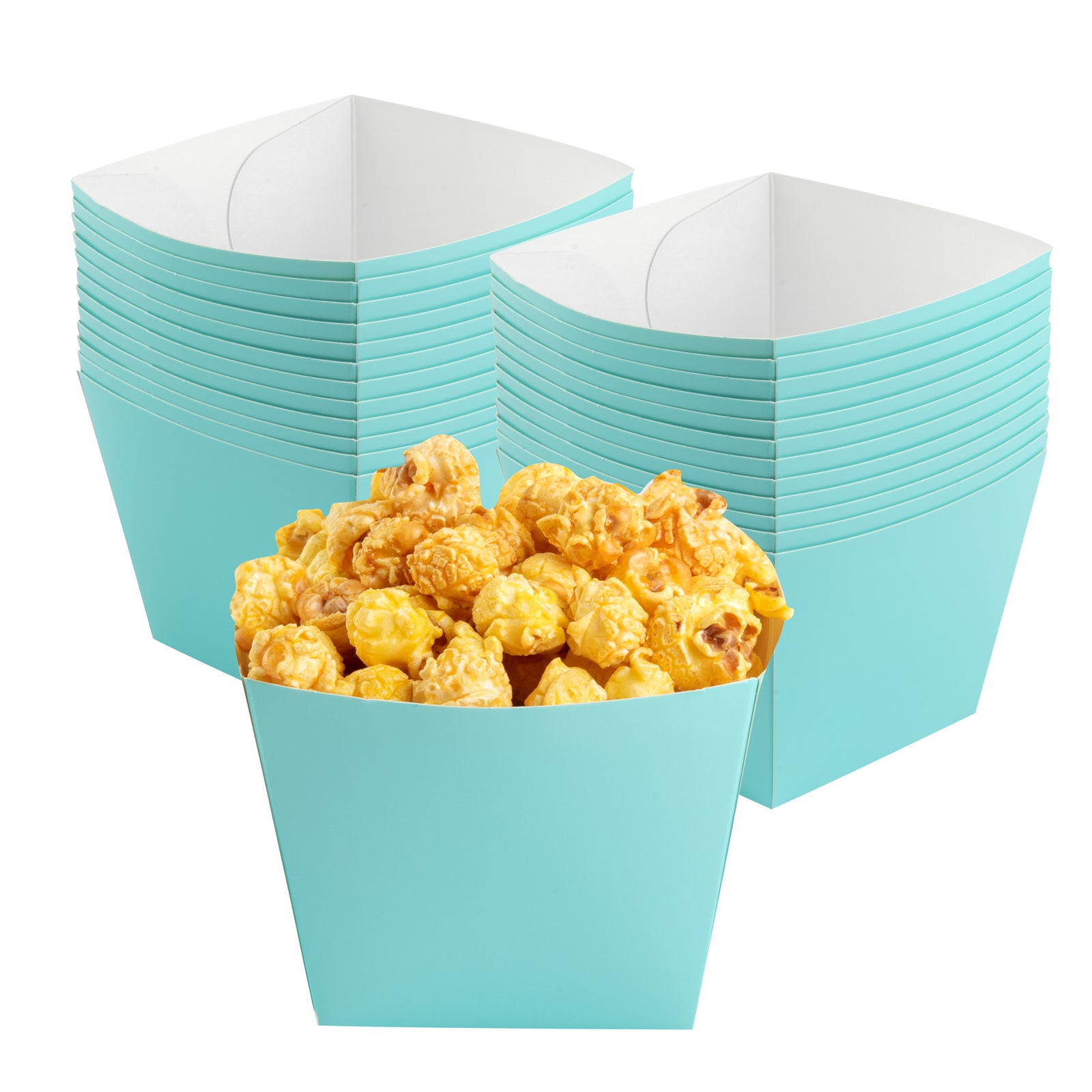 Bio Tek Square Turquoise Paper Snack Box - 4 1/4" x 4 1/4" x 3 1/4" - 200 count box