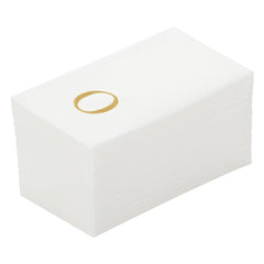 Luxenap Rectangle Gold Letter O White Paper Linen-Feel Guest Towel / Napkin - Air Laid, Sans Serif Font - 15 3/4