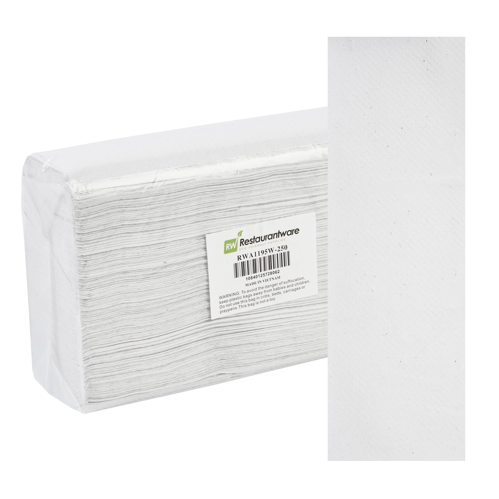 Clean Tek Professional White M-Fold Paper Towel - 1-Ply - 9 1/2" x 9 1/4" - 4000 count box