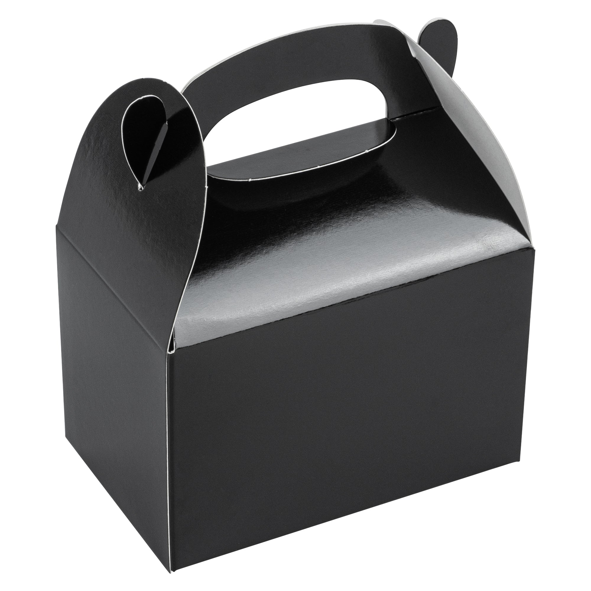 Bio Tek Black Paper Gable Box / Lunch Box - Greaseproof - 4" x 2 1/2" x 2 1/2" - 100 count box