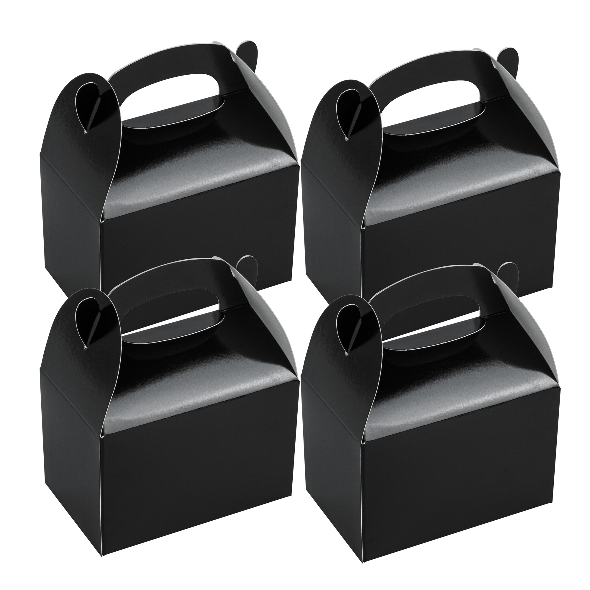 Bio Tek Black Paper Gable Box / Lunch Box - Greaseproof - 4" x 2 1/2" x 2 1/2" - 100 count box