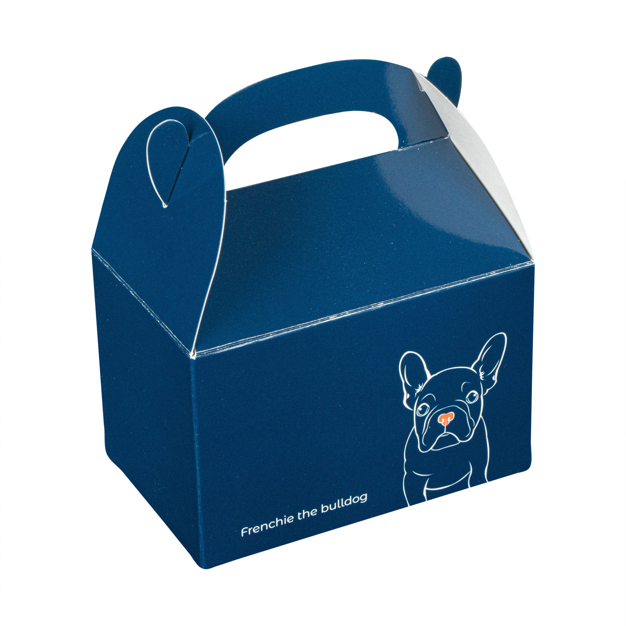 Bio Tek Frenchie Paper Gable Box / Lunch Box - Compostable - 4" x 2 1/2" x 2 1/2" - 100 count box