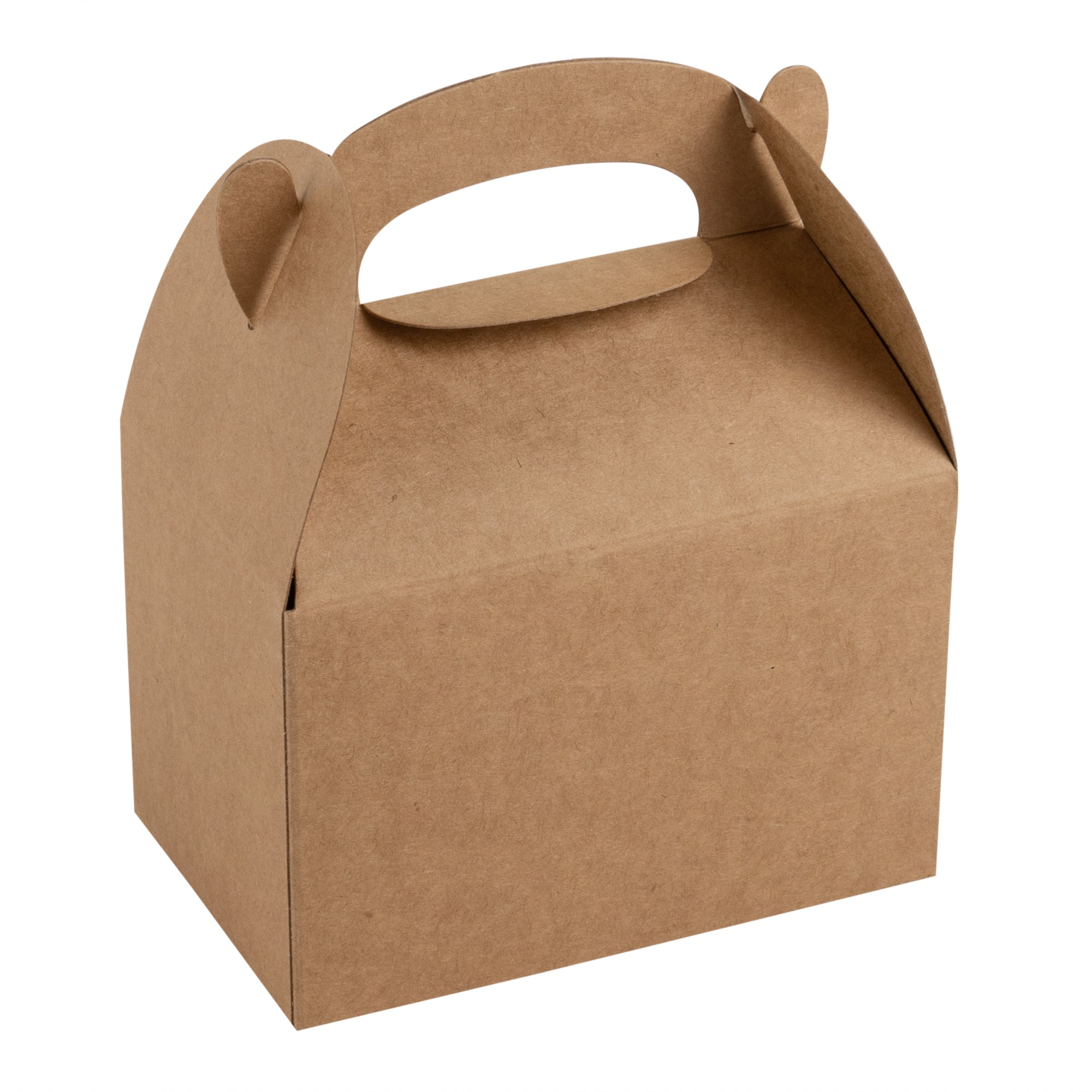 Bio Tek Kraft Paper Gable Box / Lunch Box - Greaseproof - 4" x 2 1/2" x 2 1/2" - 100 count box