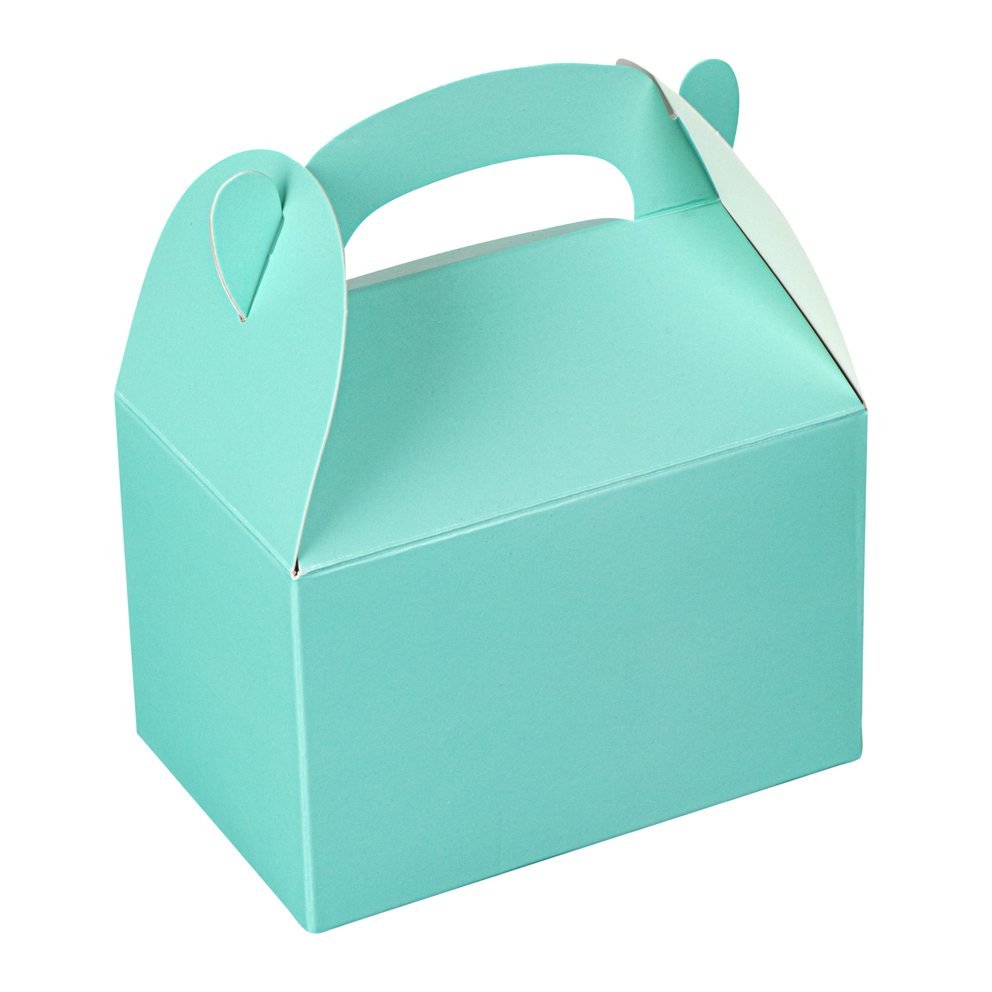 Bio Tek Turquoise Paper Gable Box / Lunch Box - Compostable - 4" x 2 1/2" x 2 1/2" - 100 count box