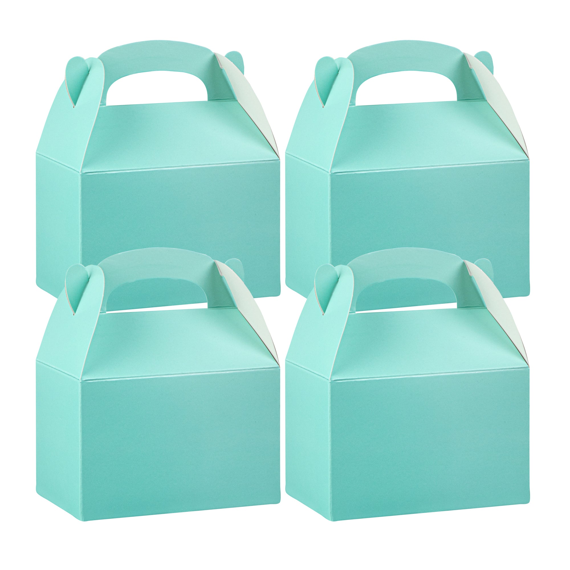 Bio Tek Turquoise Paper Gable Box / Lunch Box - Compostable - 4" x 2 1/2" x 2 1/2" - 100 count box