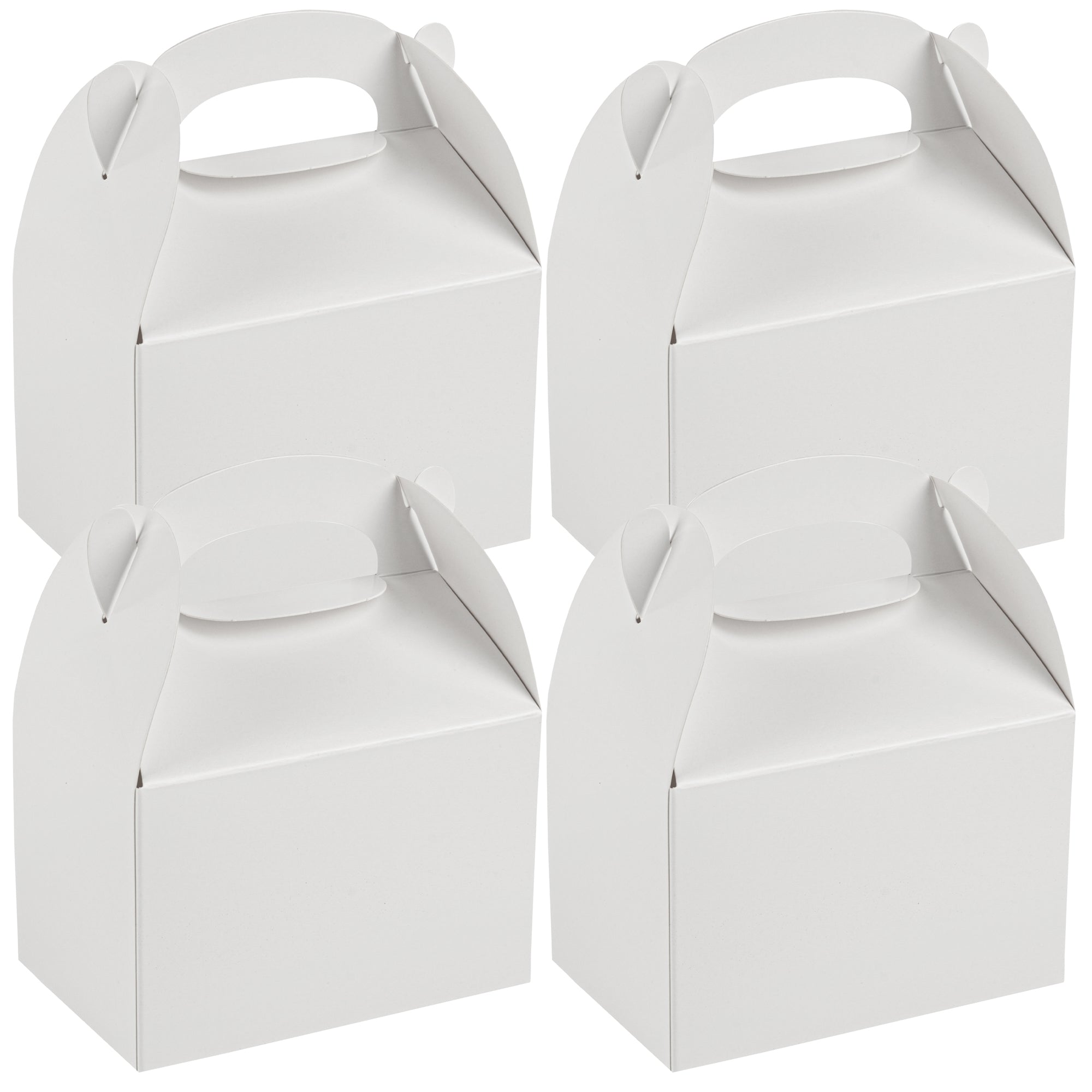 Bio Tek White Paper Gable Box / Lunch Box - Greaseproof - 4" x 2 1/2" x 2 1/2" - 100 count box