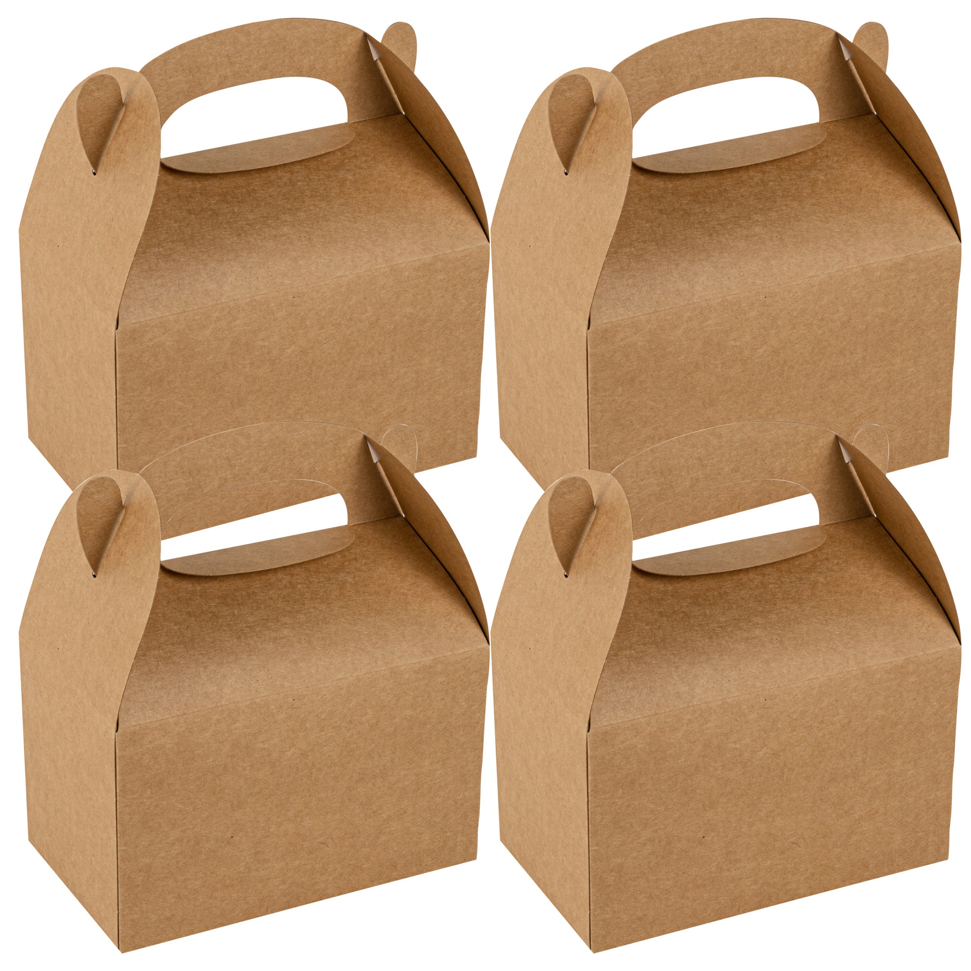 Bio Tek Kraft Paper Gable Box / Lunch Box - Greaseproof - 6" x 3 1/2" x 3 1/2" - 100 count box