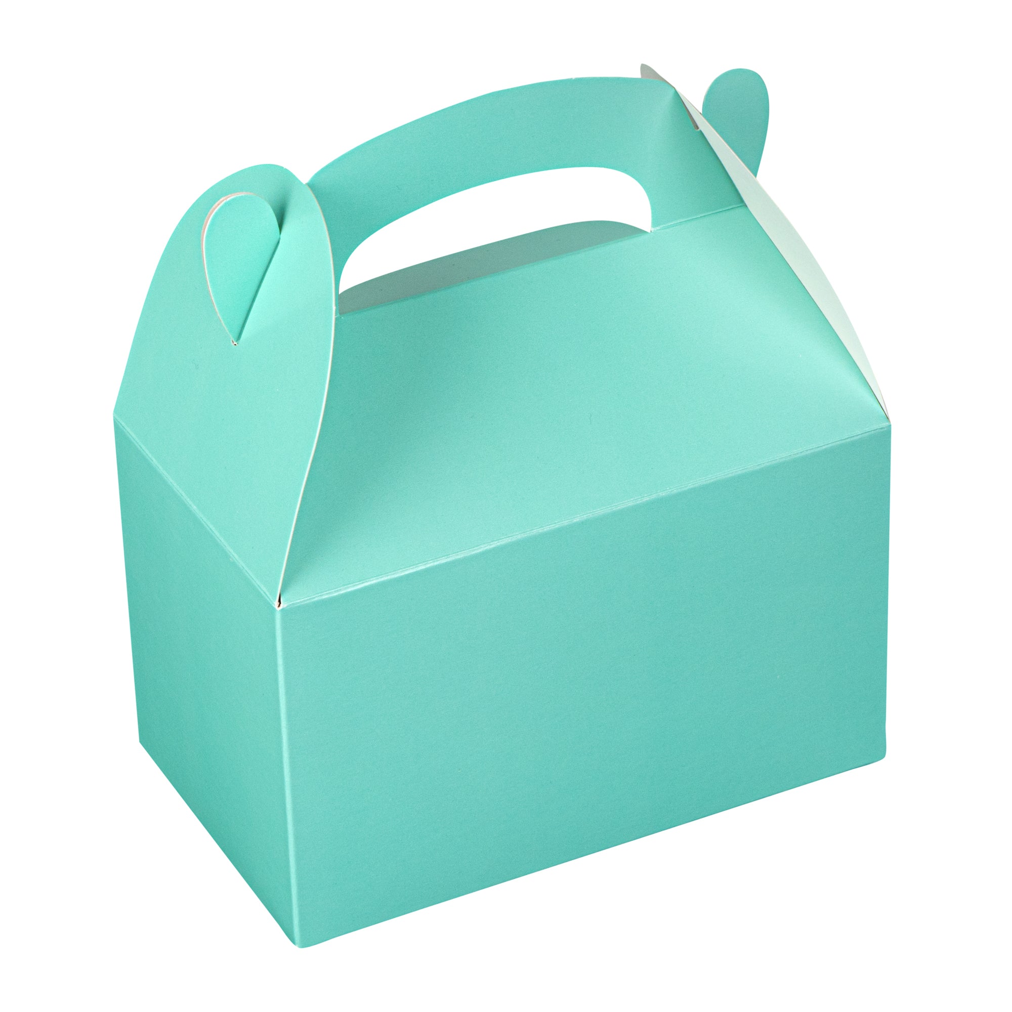 Bio Tek Turquoise Paper Gable Box / Lunch Box - Compostable - 6" x 3 1/2" x 3 1/2" - 100 count box