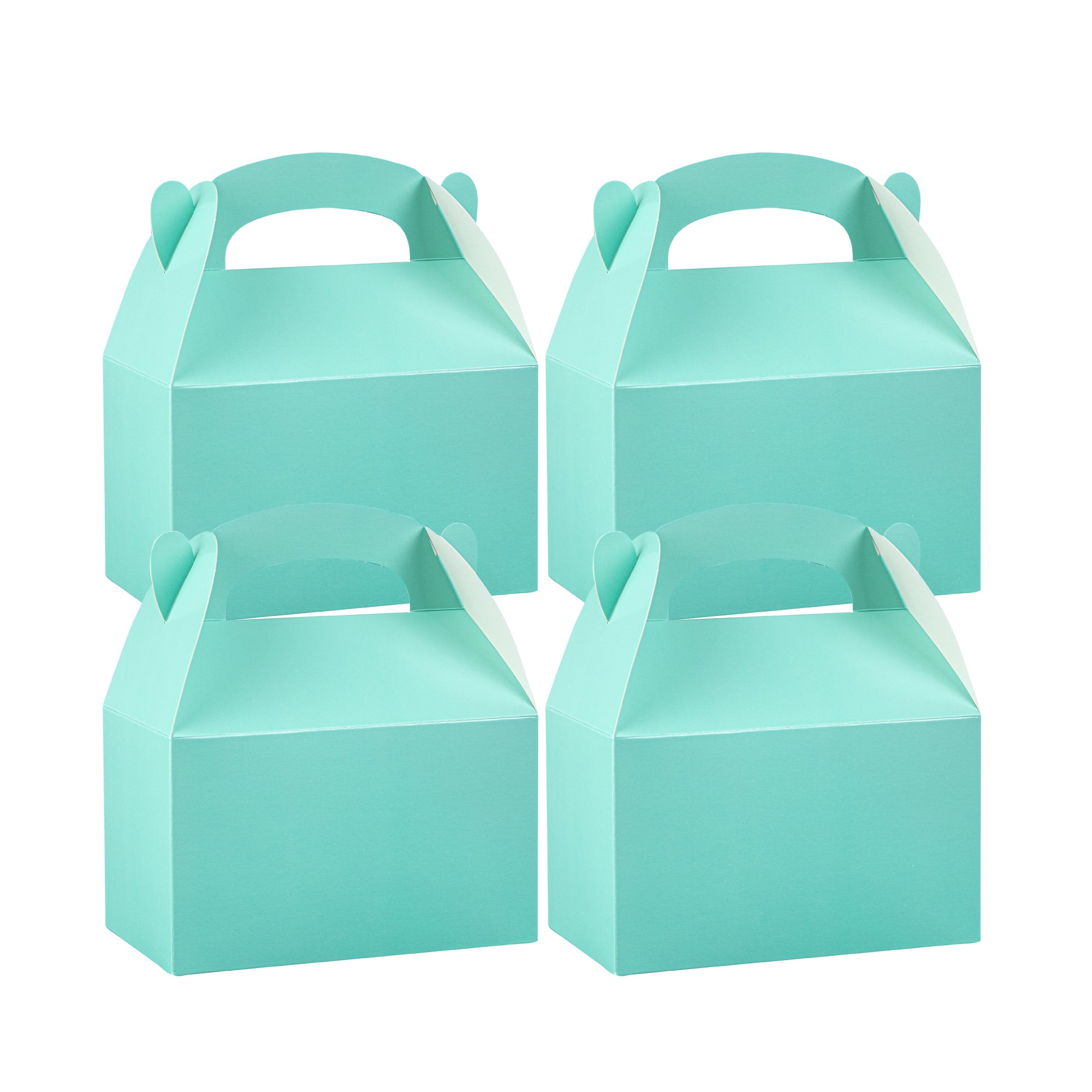 Bio Tek Turquoise Paper Gable Box / Lunch Box - Compostable - 6" x 3 1/2" x 3 1/2" - 100 count box