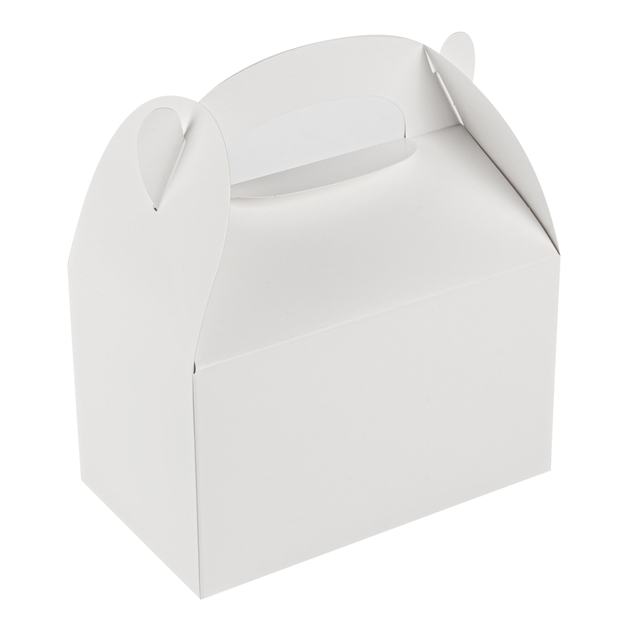 Bio Tek White Paper Gable Box / Lunch Box - Greaseproof - 6" x 3 1/2" x 3 1/2" - 100 count box