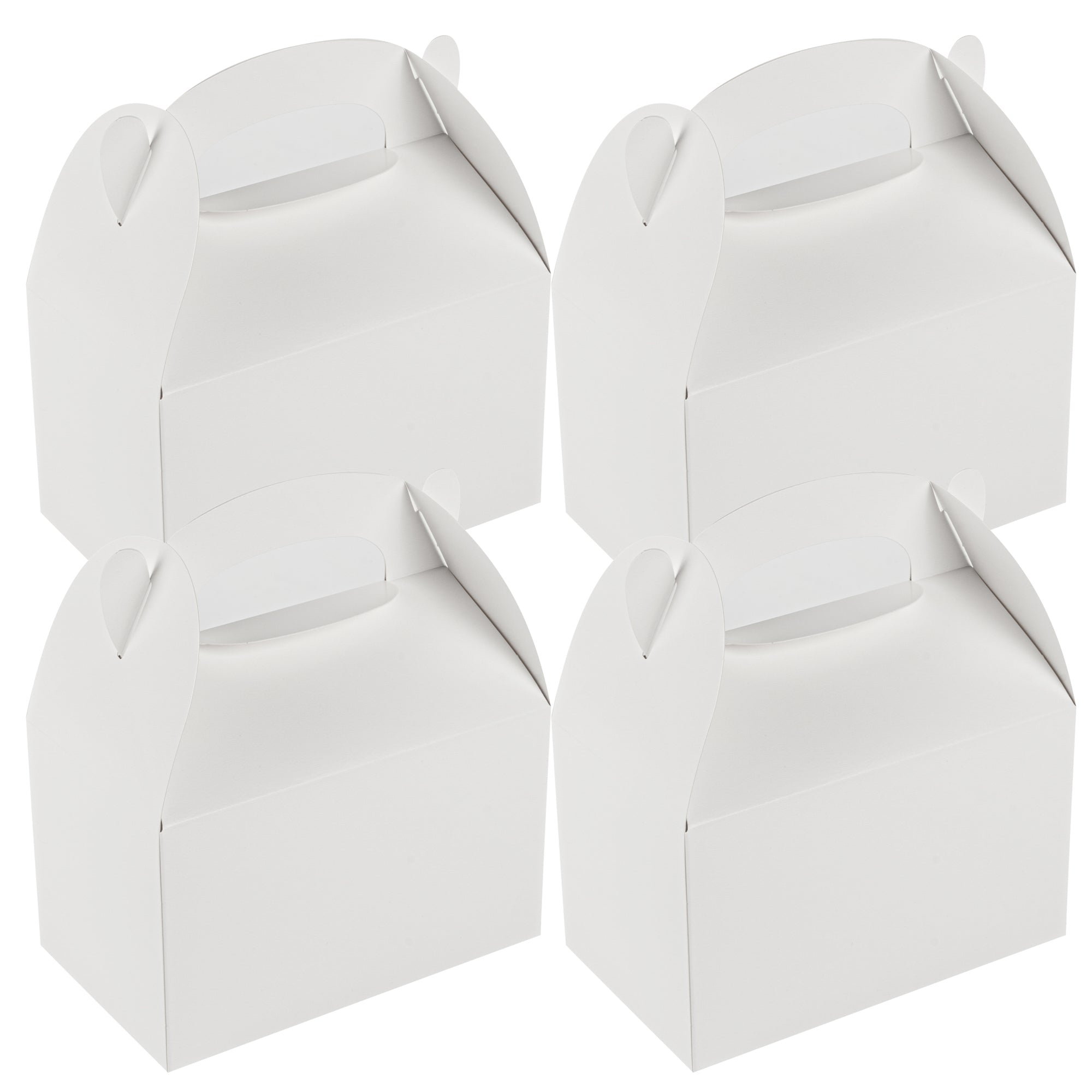 Bio Tek White Paper Gable Box / Lunch Box - Greaseproof - 6" x 3 1/2" x 3 1/2" - 100 count box