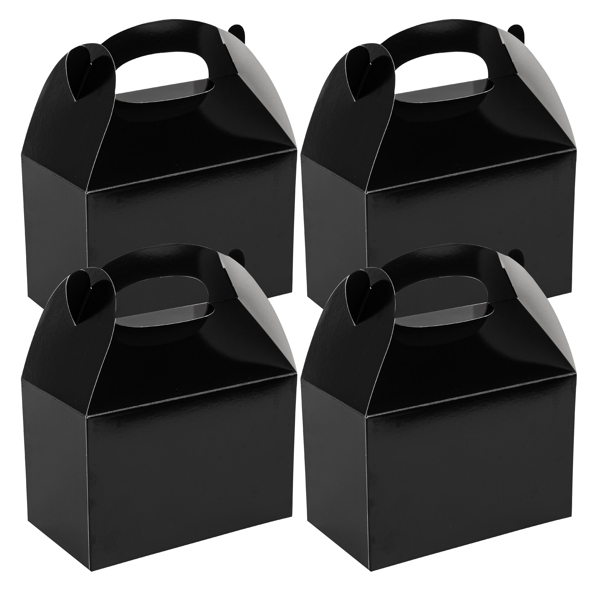 Bio Tek Black Paper Gable Box / Lunch Box - Greaseproof - 8 1/2" x 4 3/4" x 5 1/2" - 100 count box