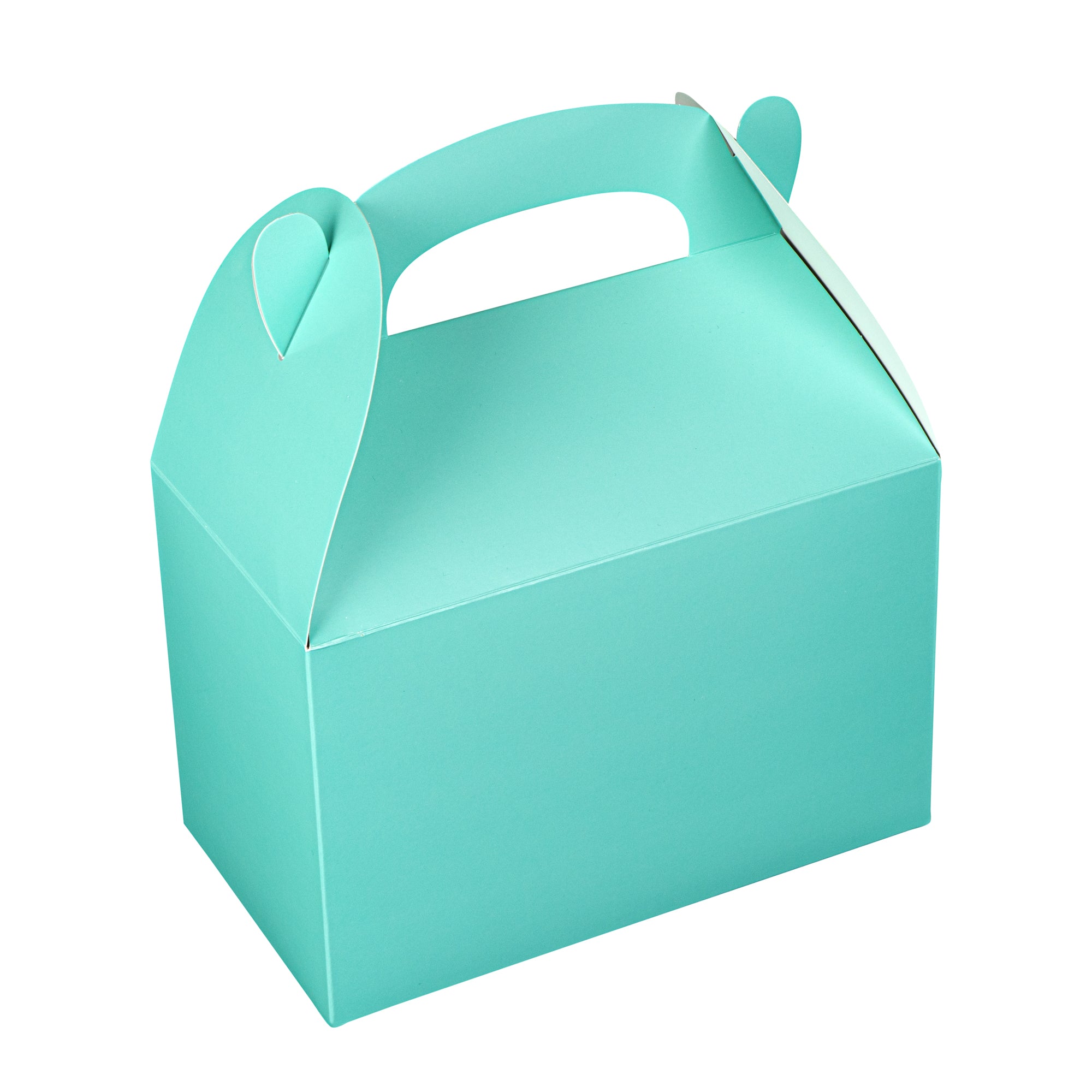 Bio Tek Turquoise Paper Gable Box / Lunch Box - Compostable - 8 1/2" x 4 3/4" x 5 1/2" - 100 count box