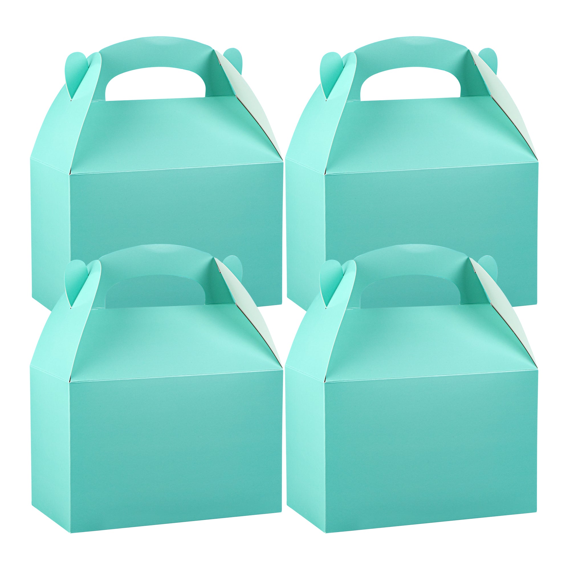 Bio Tek Turquoise Paper Gable Box / Lunch Box - Compostable - 8 1/2" x 4 3/4" x 5 1/2" - 100 count box