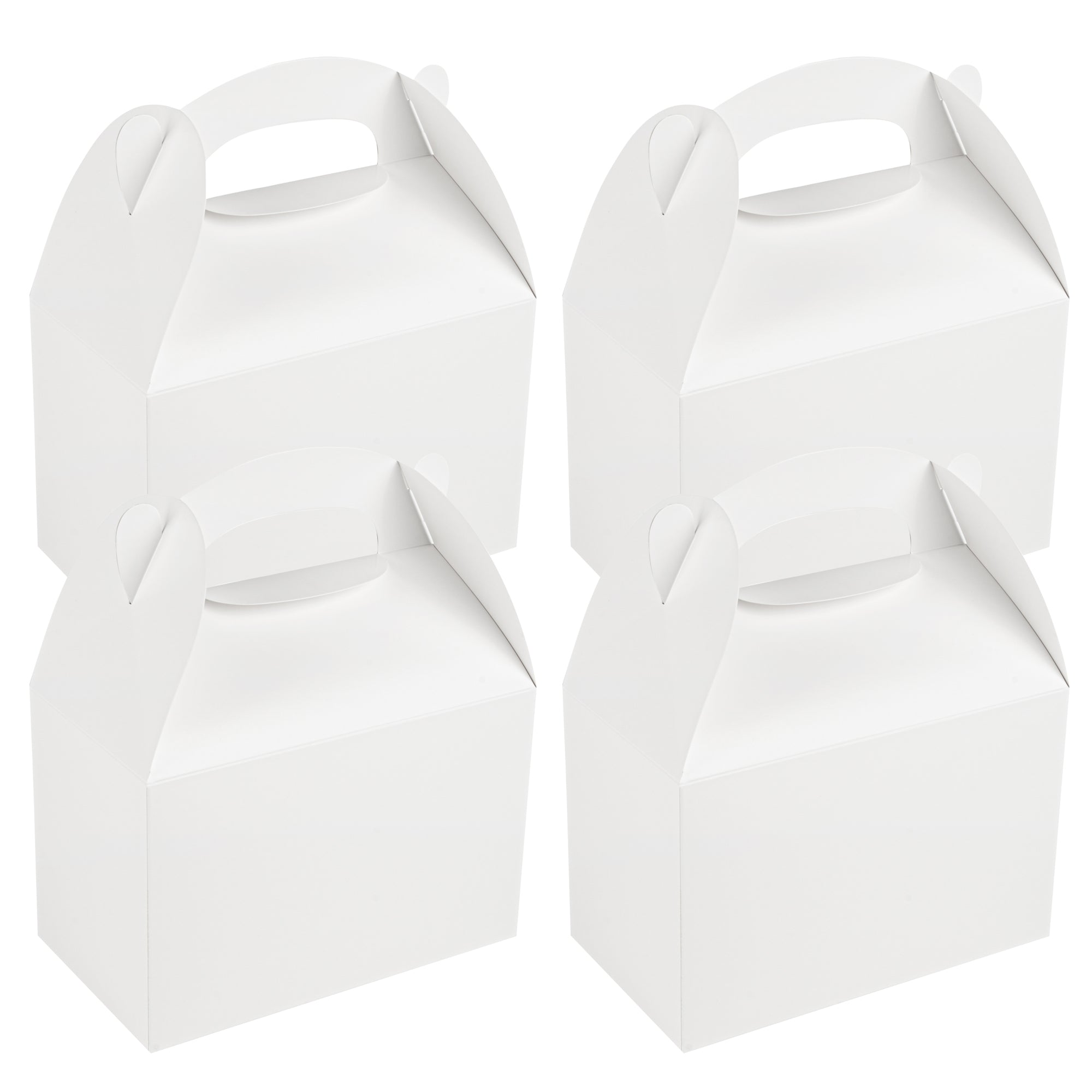 Bio Tek White Paper Gable Box / Lunch Box - Greaseproof - 8 1/2" x 4 3/4" x 5 1/2" - 100 count box