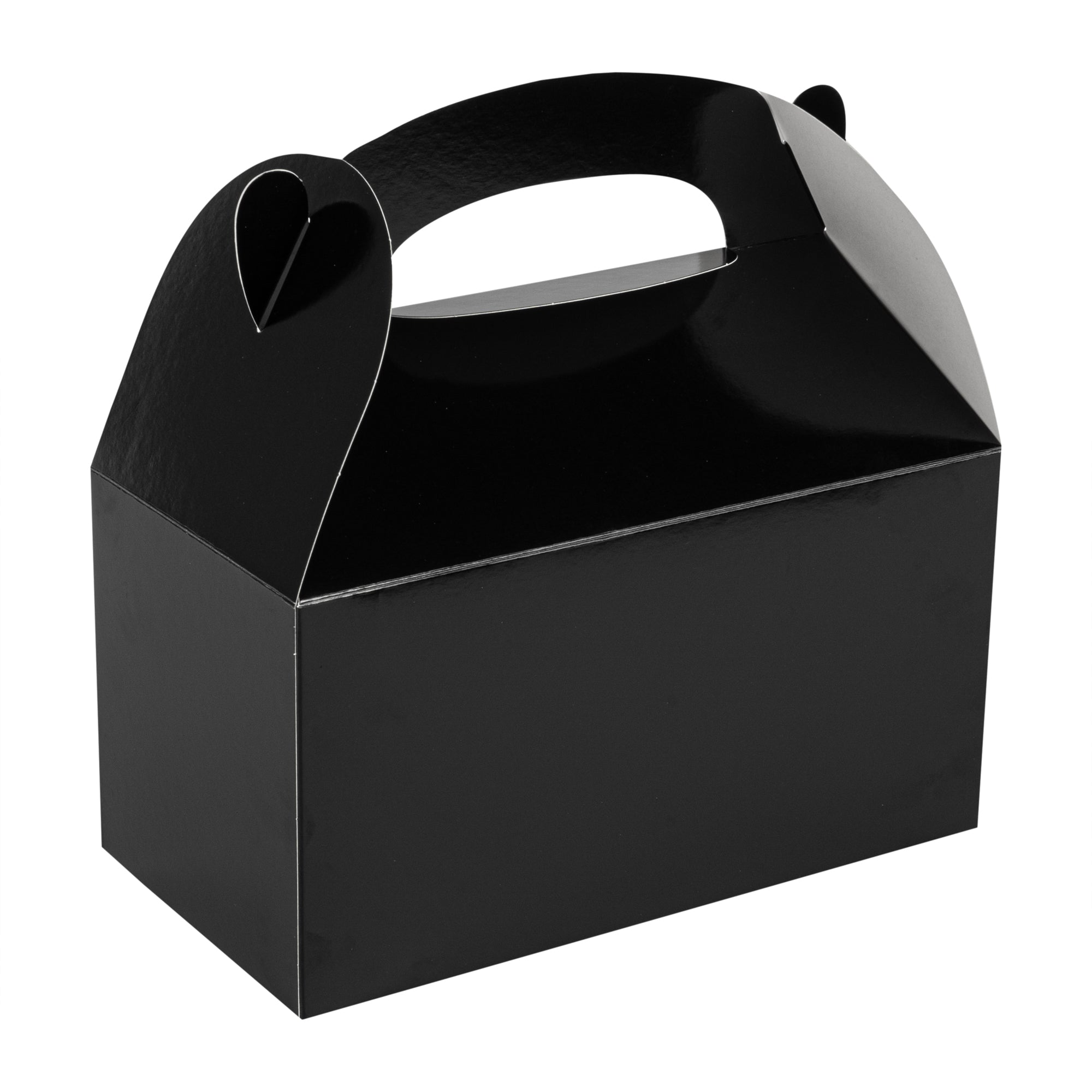 Bio Tek Black Paper Gable Box / Lunch Box - Greaseproof - 9 1/2" x 5" x 5" - 100 count box