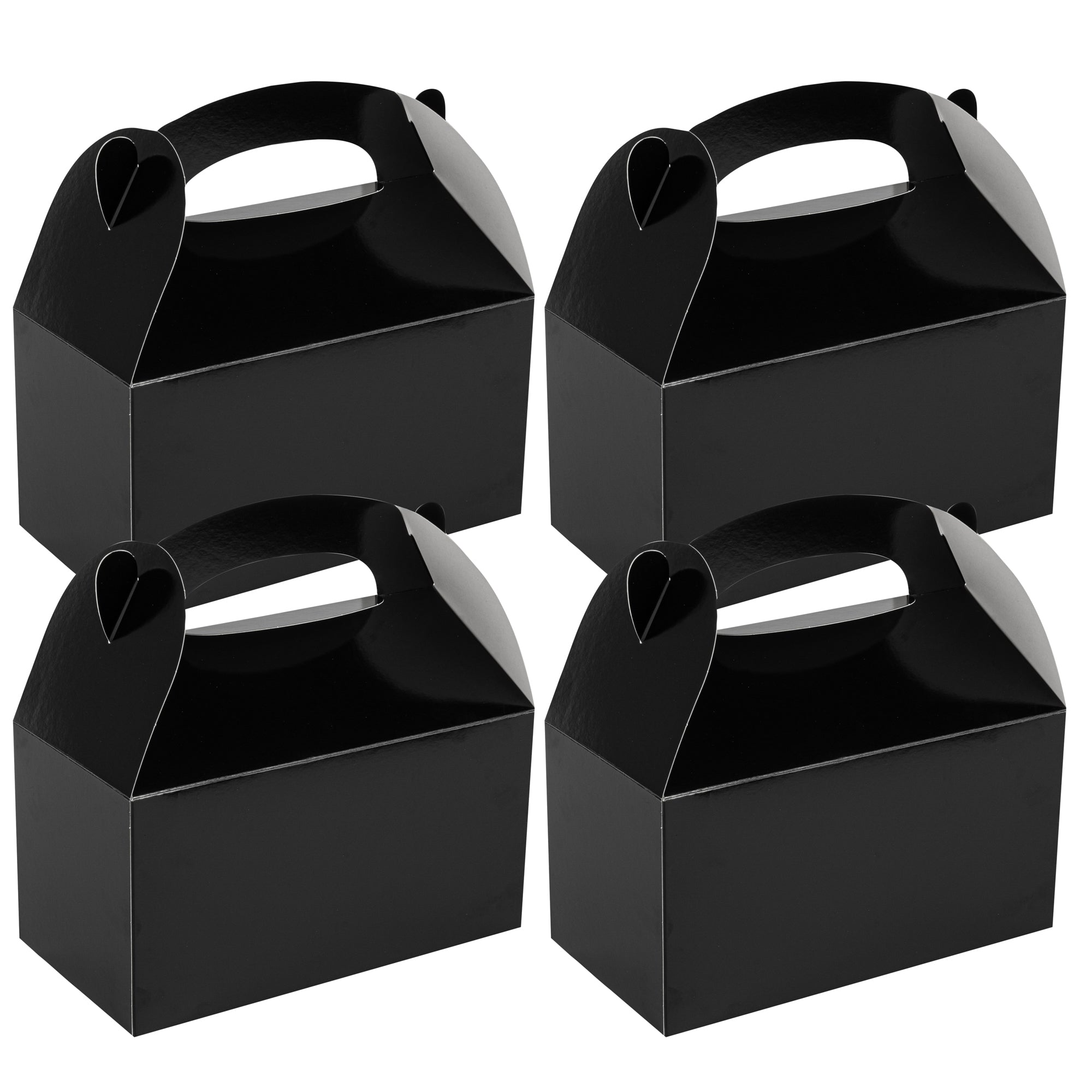 Bio Tek Black Paper Gable Box / Lunch Box - Greaseproof - 9 1/2" x 5" x 5" - 100 count box