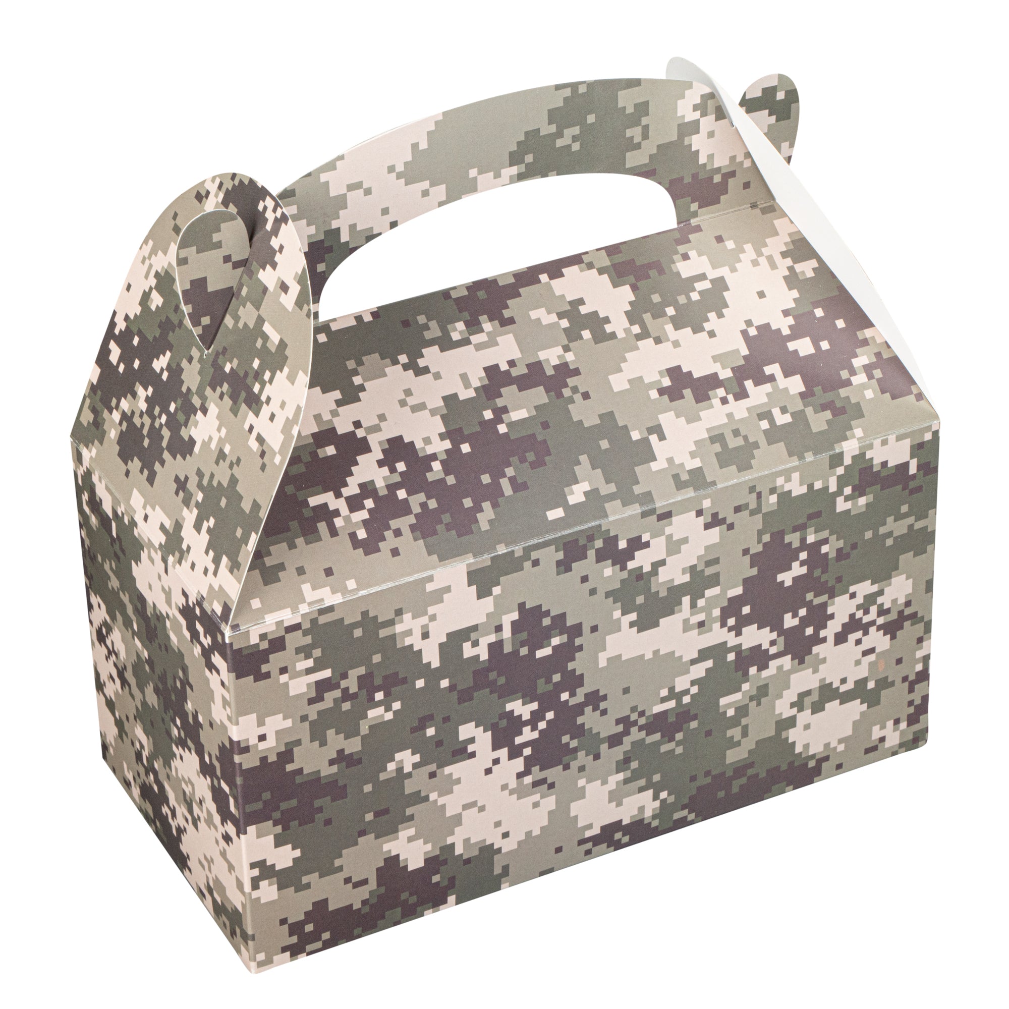 Bio Tek Camouflage Paper Gable Box / Lunch Box - Compostable - 9 1/2" x 5" x 5" - 100 count box