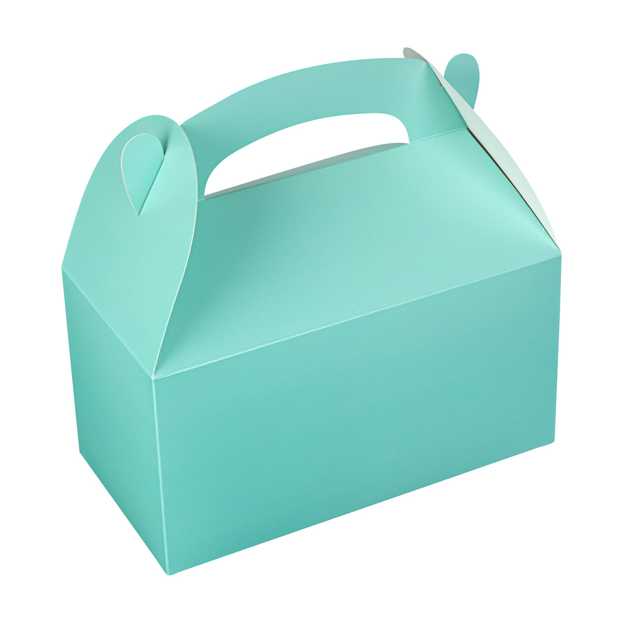 Bio Tek Turquoise Paper Gable Box / Lunch Box - Compostable - 9 1/2" x 5" x 5" - 100 count box