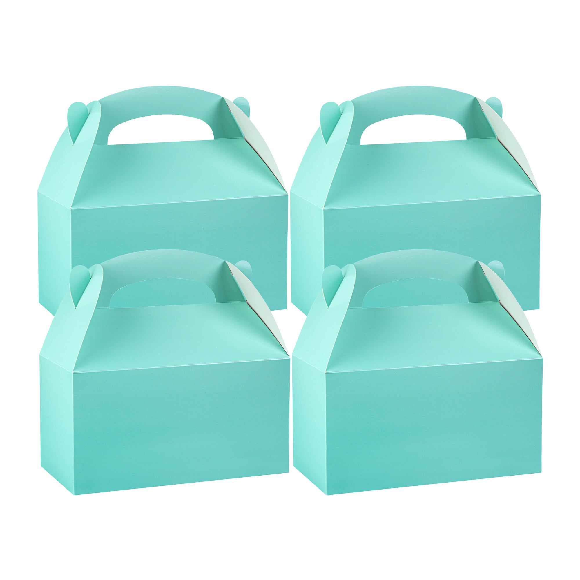 Bio Tek Turquoise Paper Gable Box / Lunch Box - Compostable - 9 1/2" x 5" x 5" - 100 count box