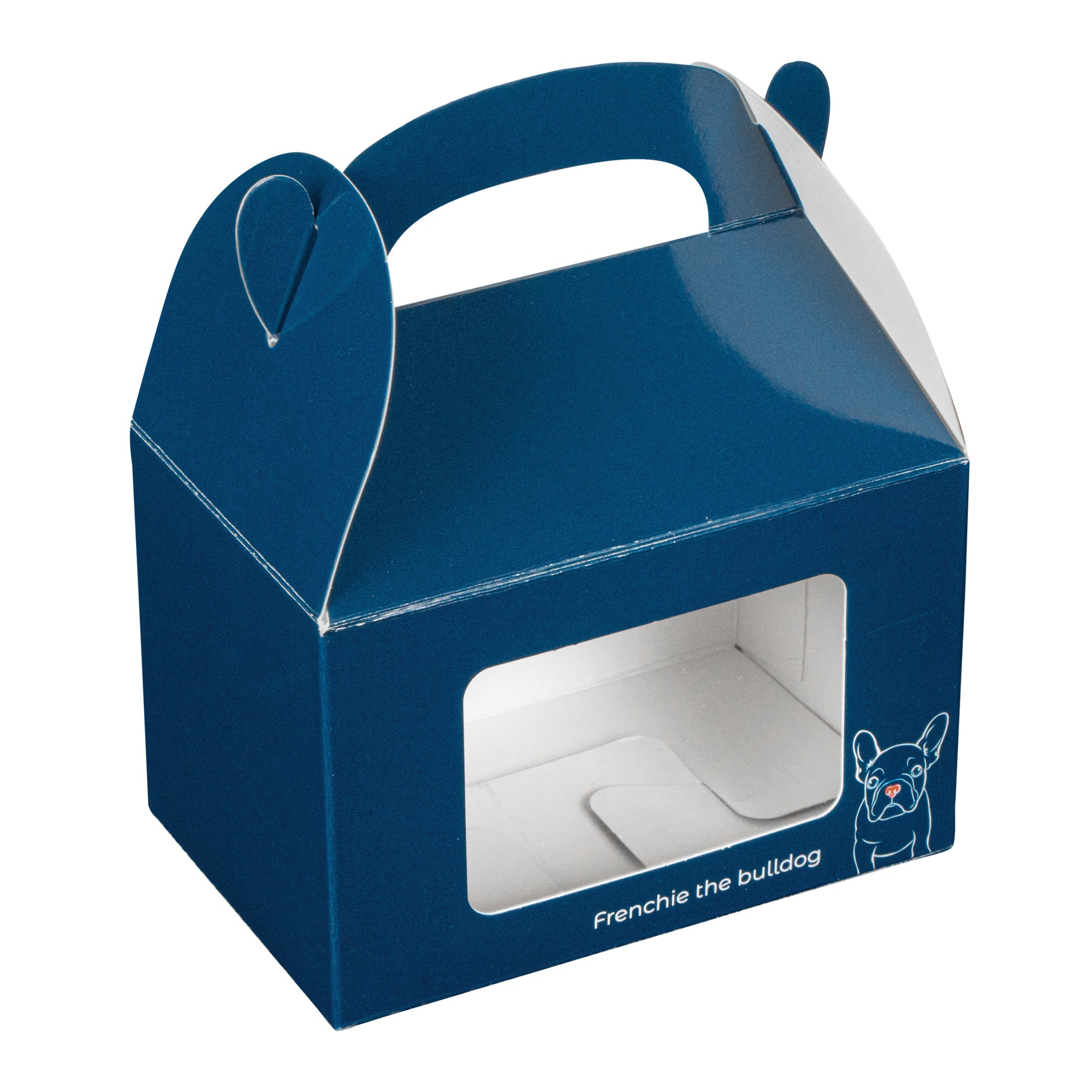 Bio Tek Frenchie Paper Gable Box / Lunch Box - with Window - 4" x 2 1/2" x 2 1/2" - 100 count box