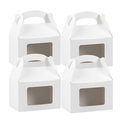 Bio Tek White Paper Gable Box / Lunch Box - Greaseproof, with Window - 4