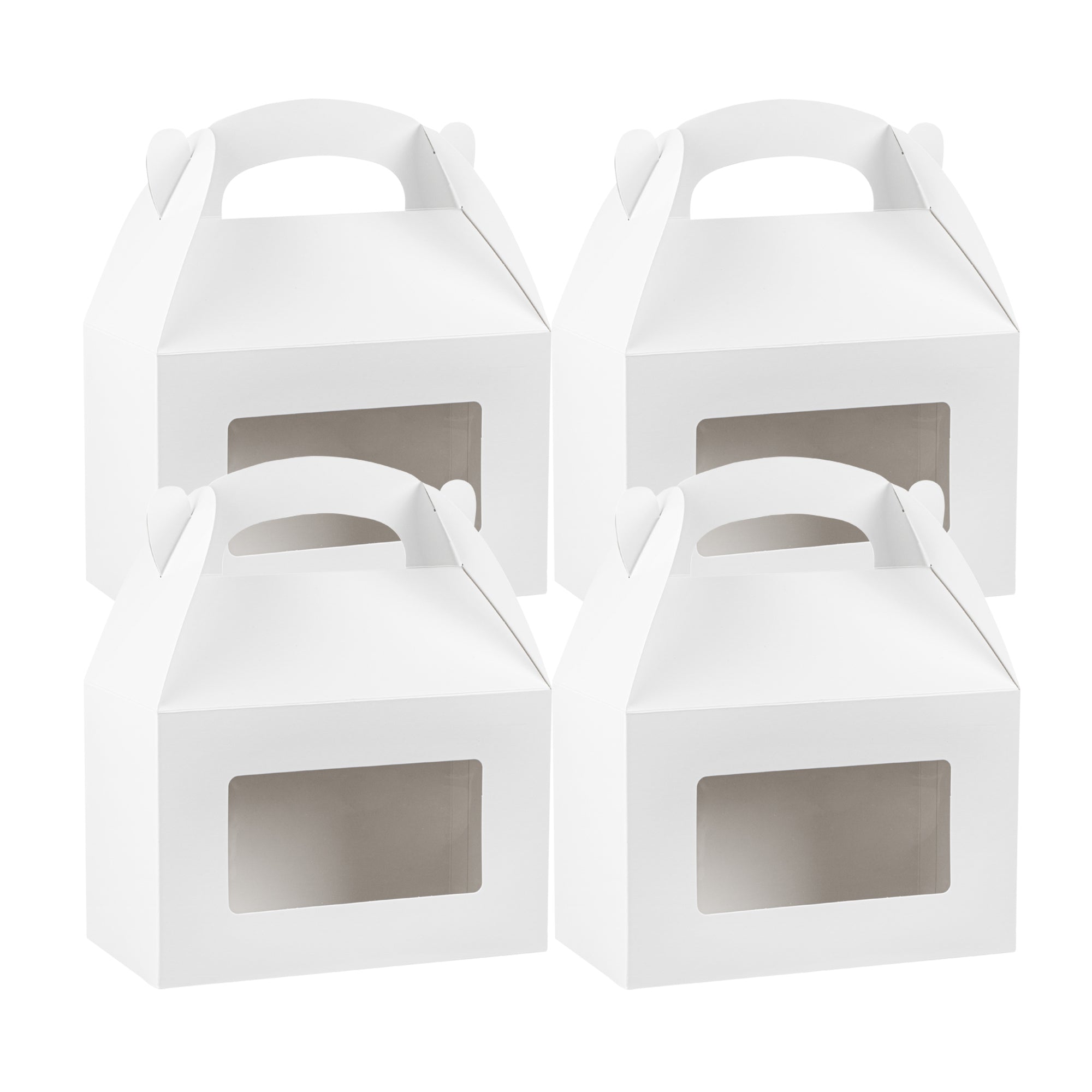 Bio Tek White Paper Gable Box / Lunch Box - Greaseproof, with Window - 8 1/2" x 4 3/4" x 5 1/2" - 100 count box