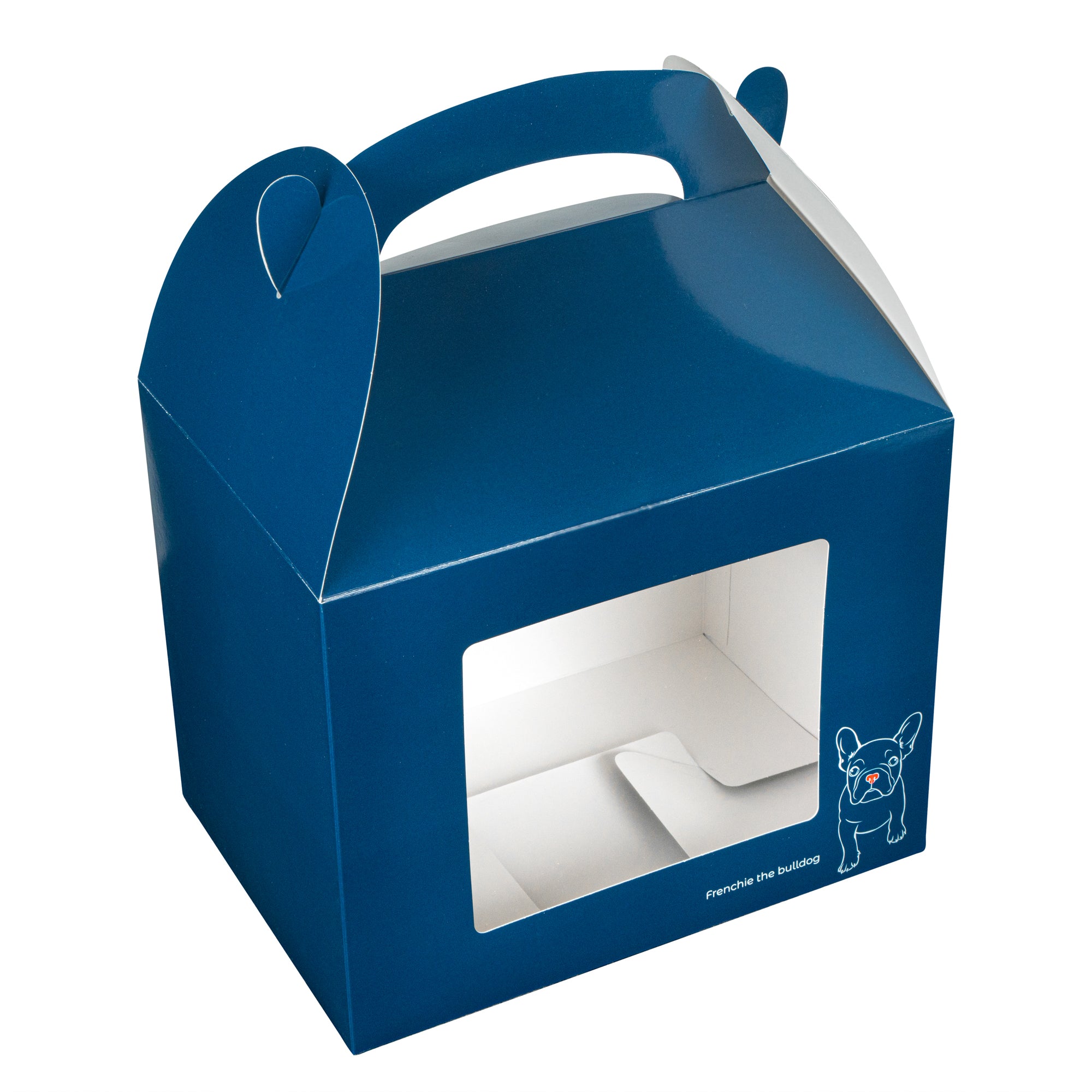 Bio Tek Frenchie Paper Gable Box / Lunch Box - with Window - 10" x 7" x 8" - 100 count box