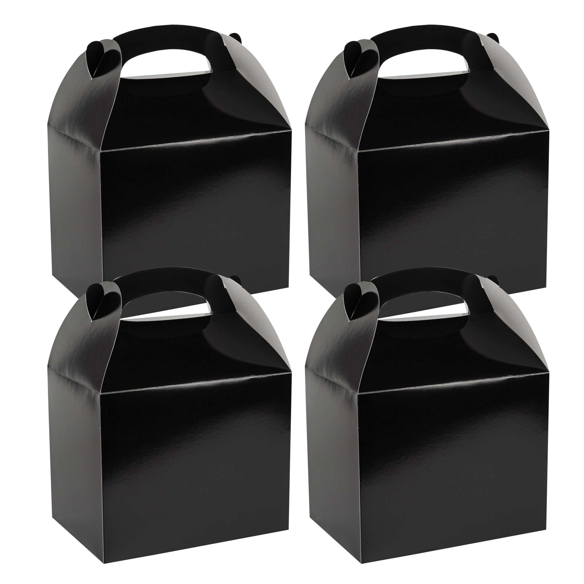 Bio Tek Black Paper Gable Box / Lunch Box - Greaseproof - 10" x 7" x 8" - 100 count box