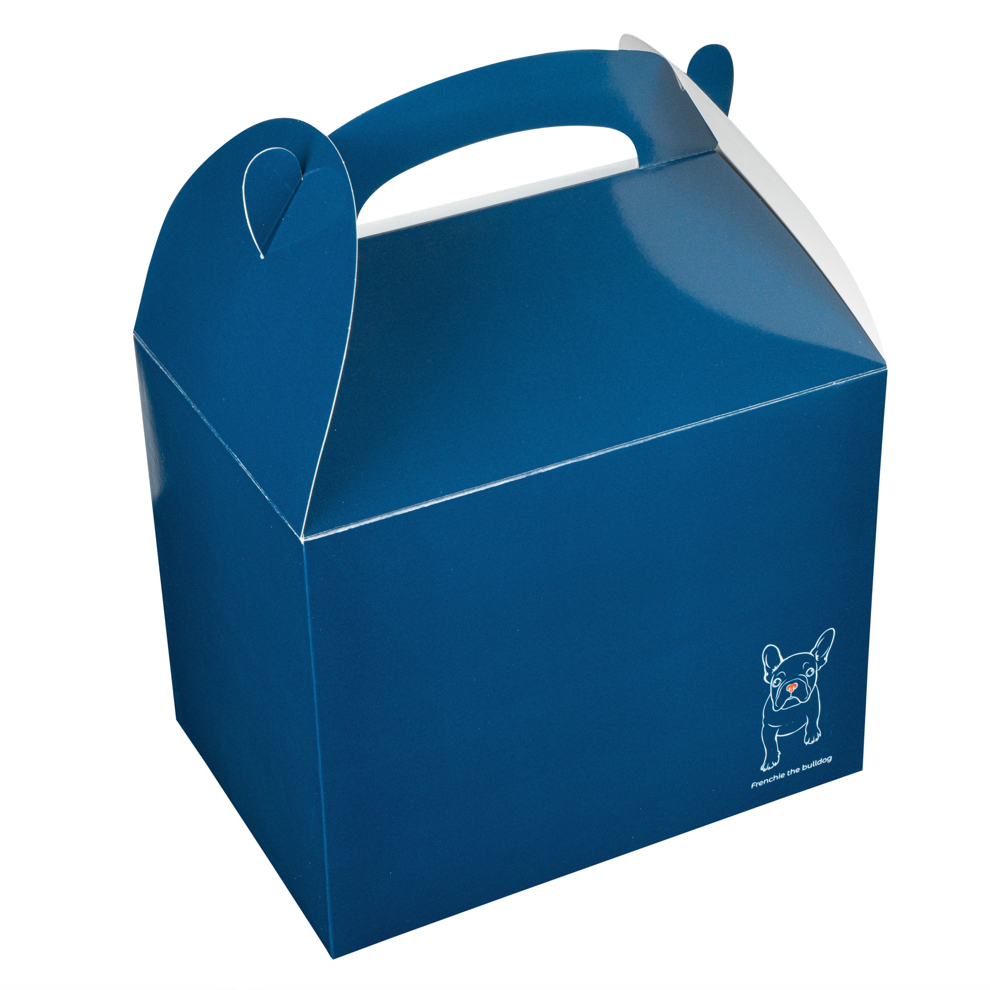 Bio Tek Frenchie Paper Gable Box / Lunch Box - Compostable - 10" x 7" x 8" - 100 count box