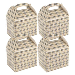 Bio Tek Plaid Paper Gable Box / Lunch Box - Compostable - 10