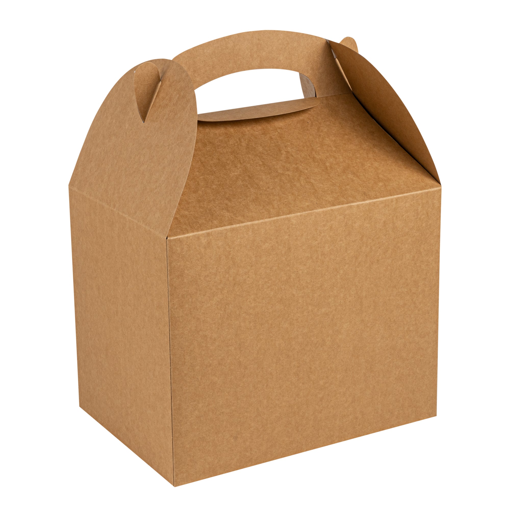 Bio Tek Kraft Paper Gable Box / Lunch Box - Greaseproof - 10" x 7" x 8" - 100 count box